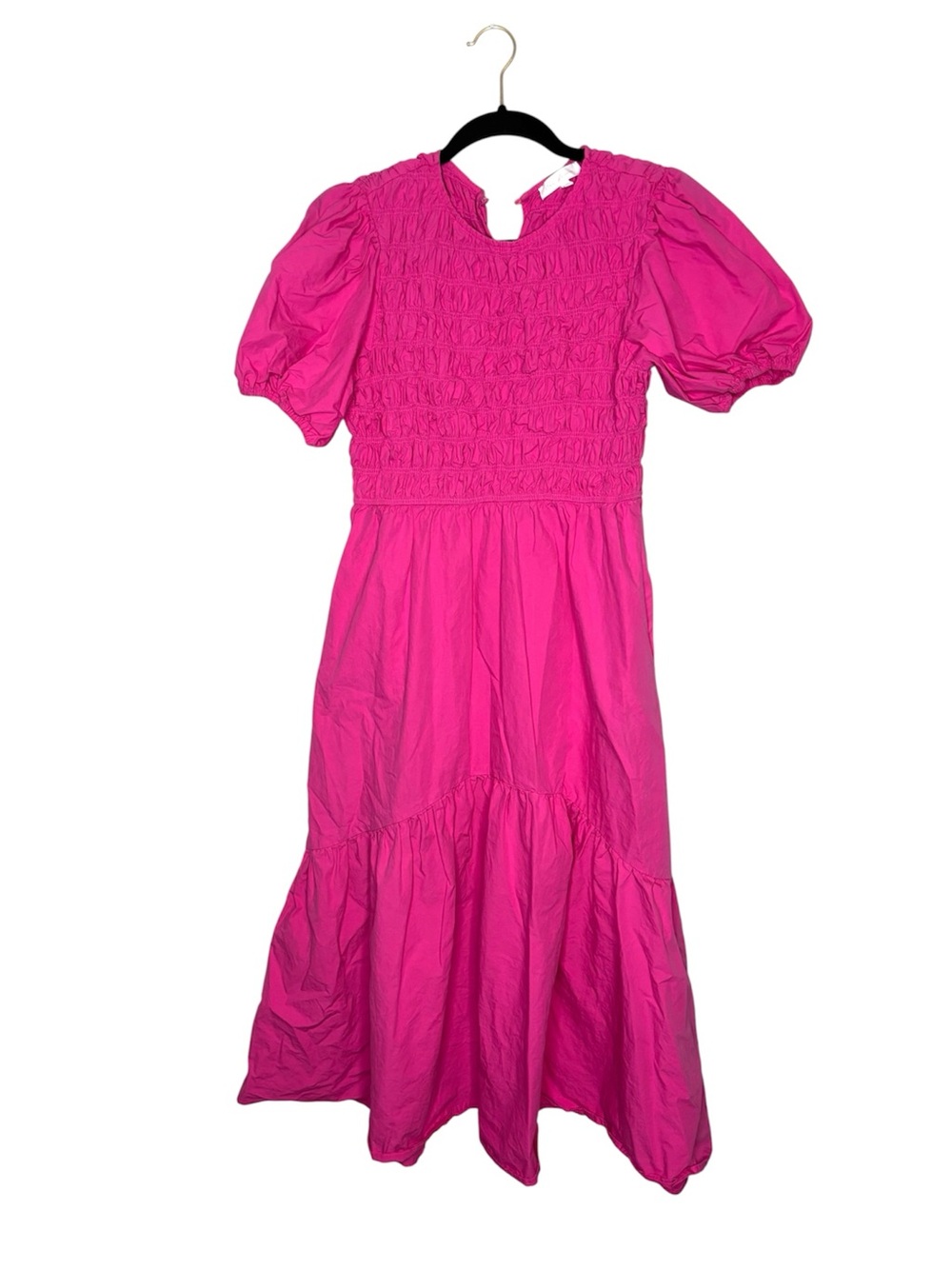 Ces Femme boutique brand tiered ruched dress puffy sleeves women’s size medium